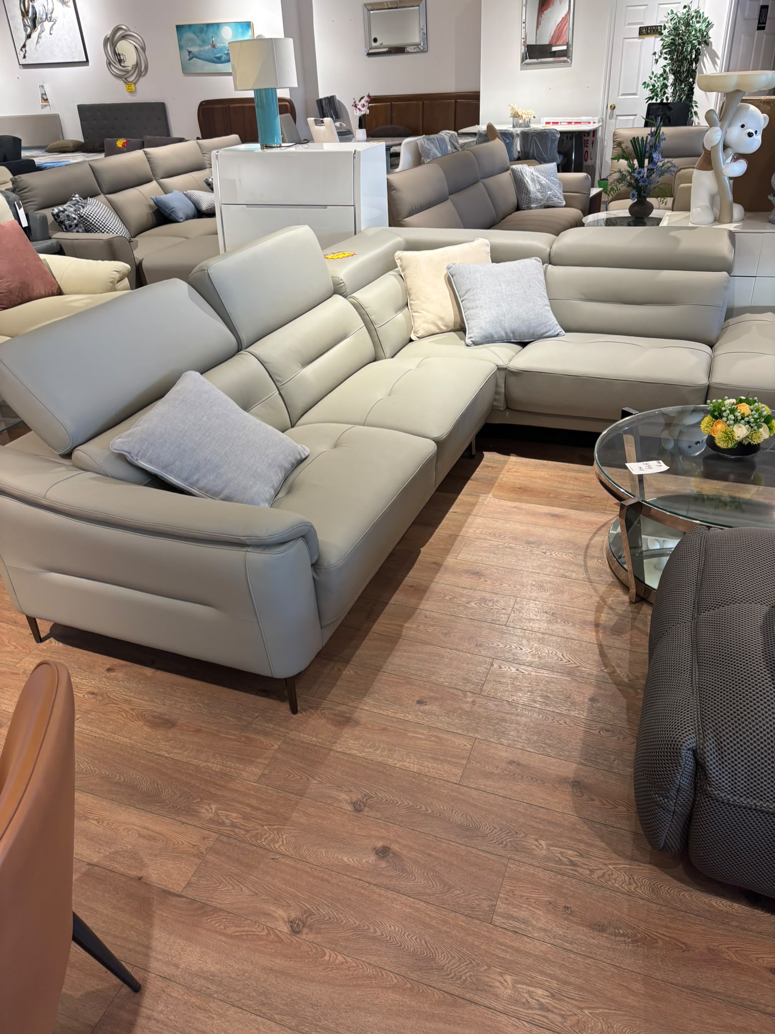NKSHAP4 Modern Leather Sectional Sofa