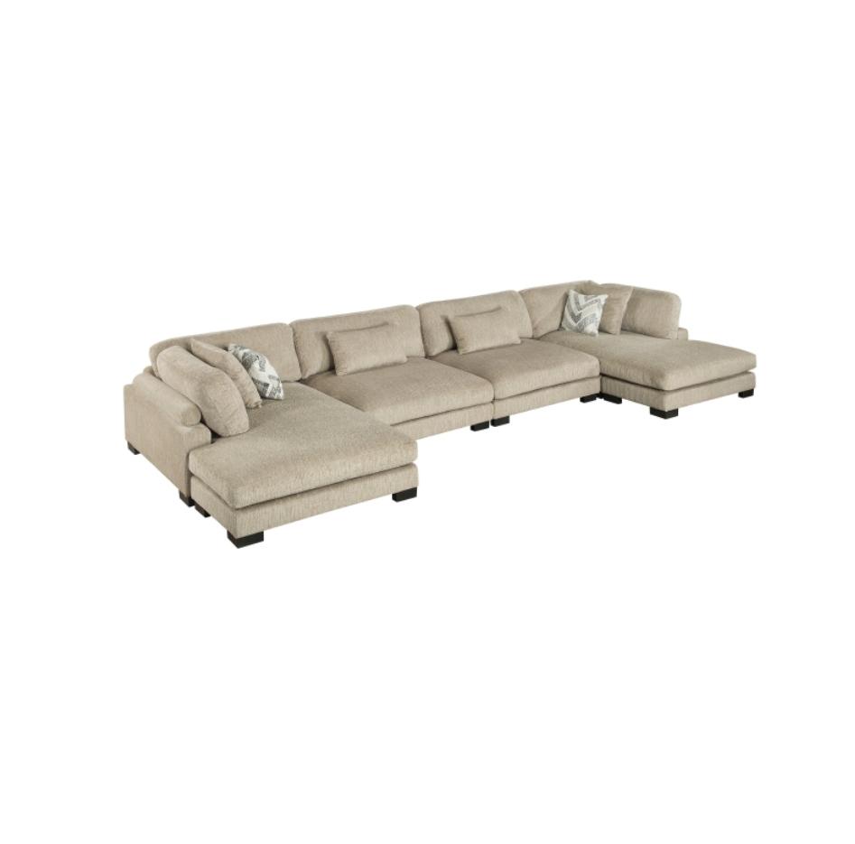 NKS9555BRW*42AC2VC  4-Piece Modular Sectional with Chaise