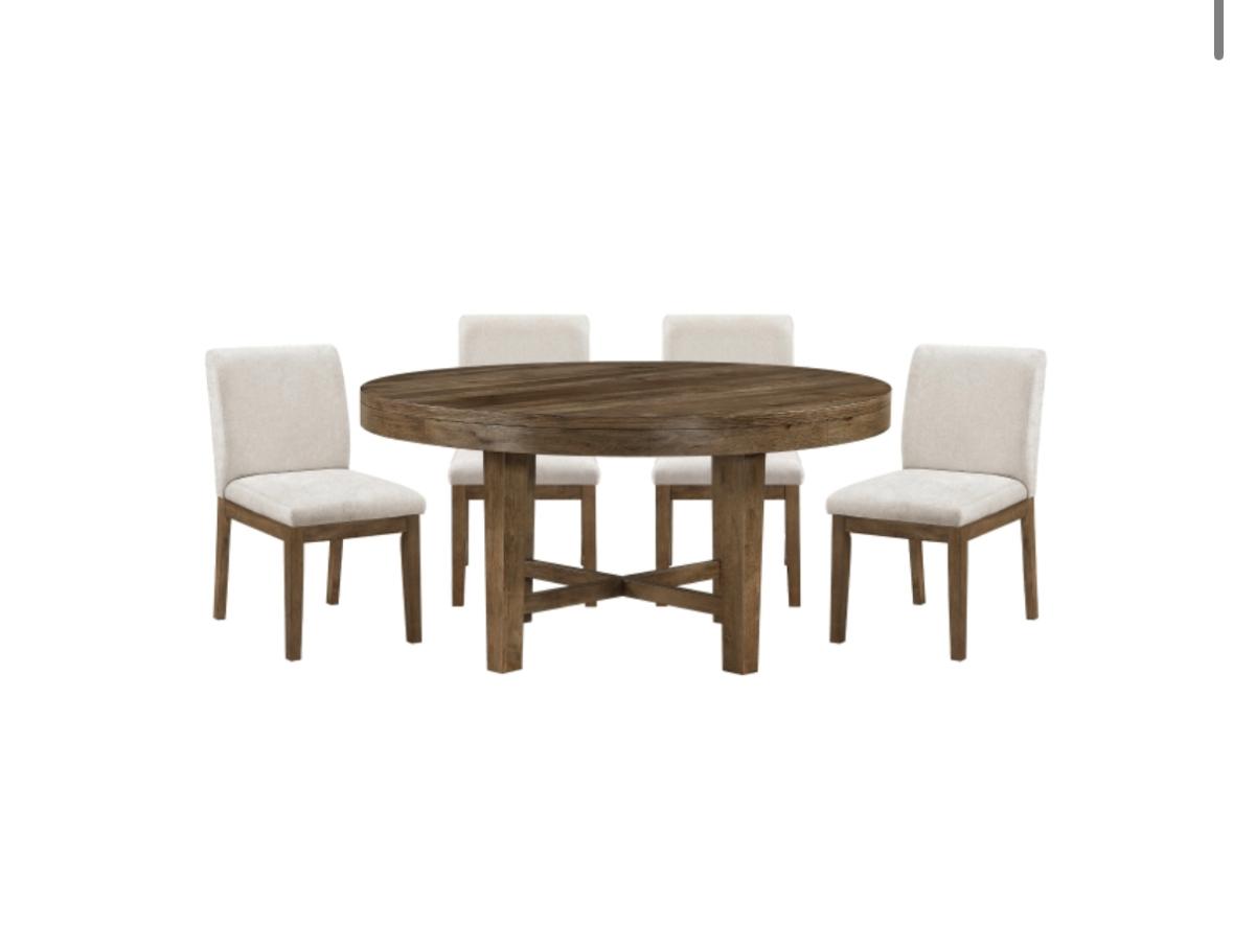 NKS2447-60MZ Large Round Wooden Dining set