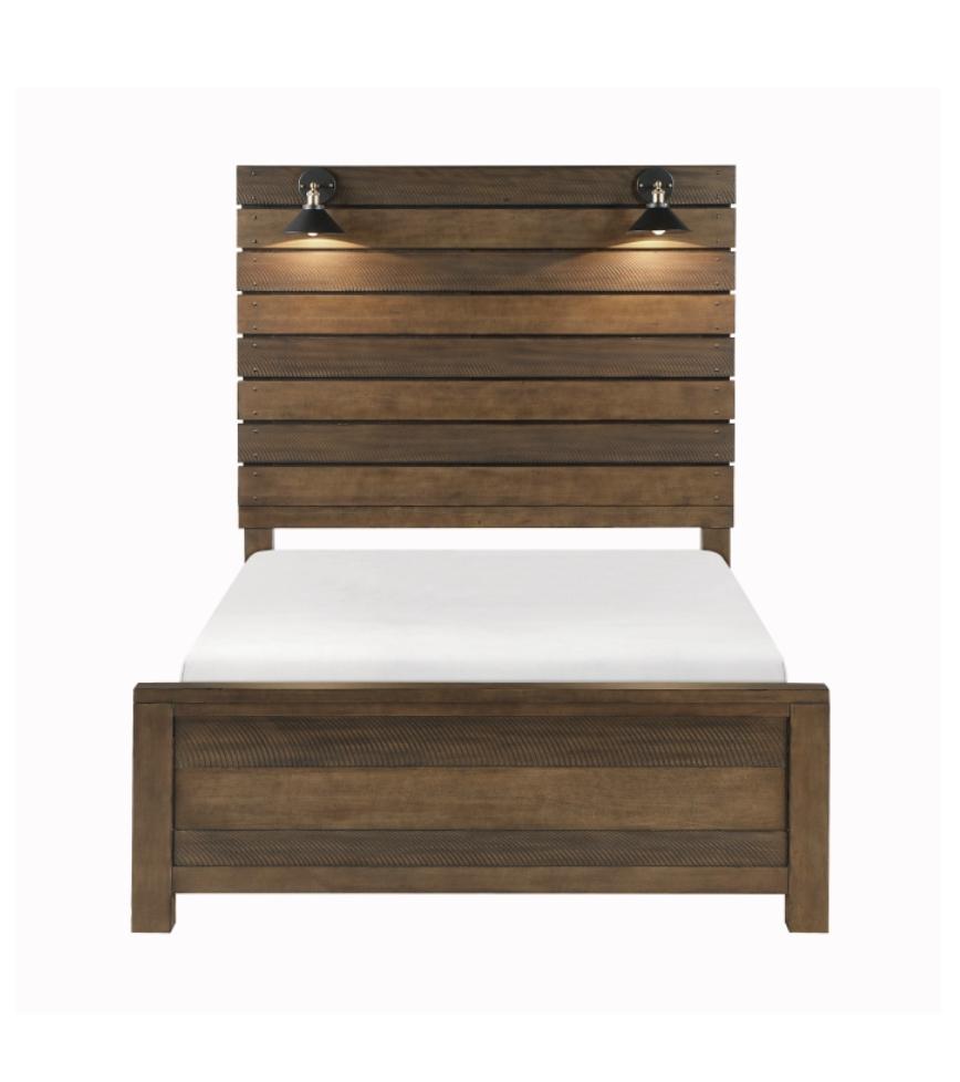 NKS1497MZ  Contemporary Wooden King/Queen Size Bed only and Mattress
