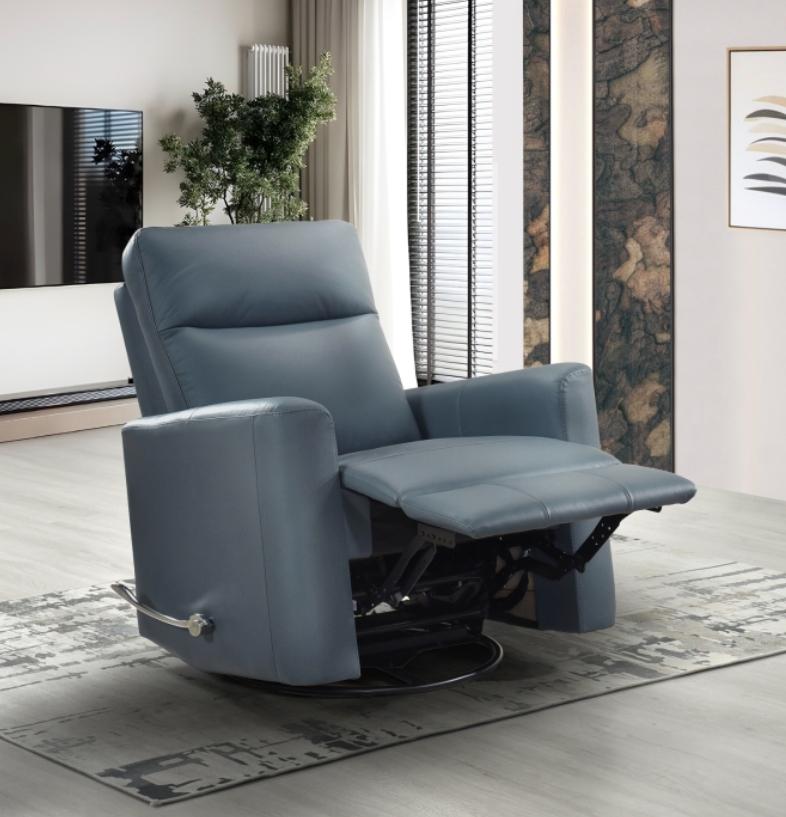 NKS9658BUE-1G  Swivel Glider Recliner in Leather