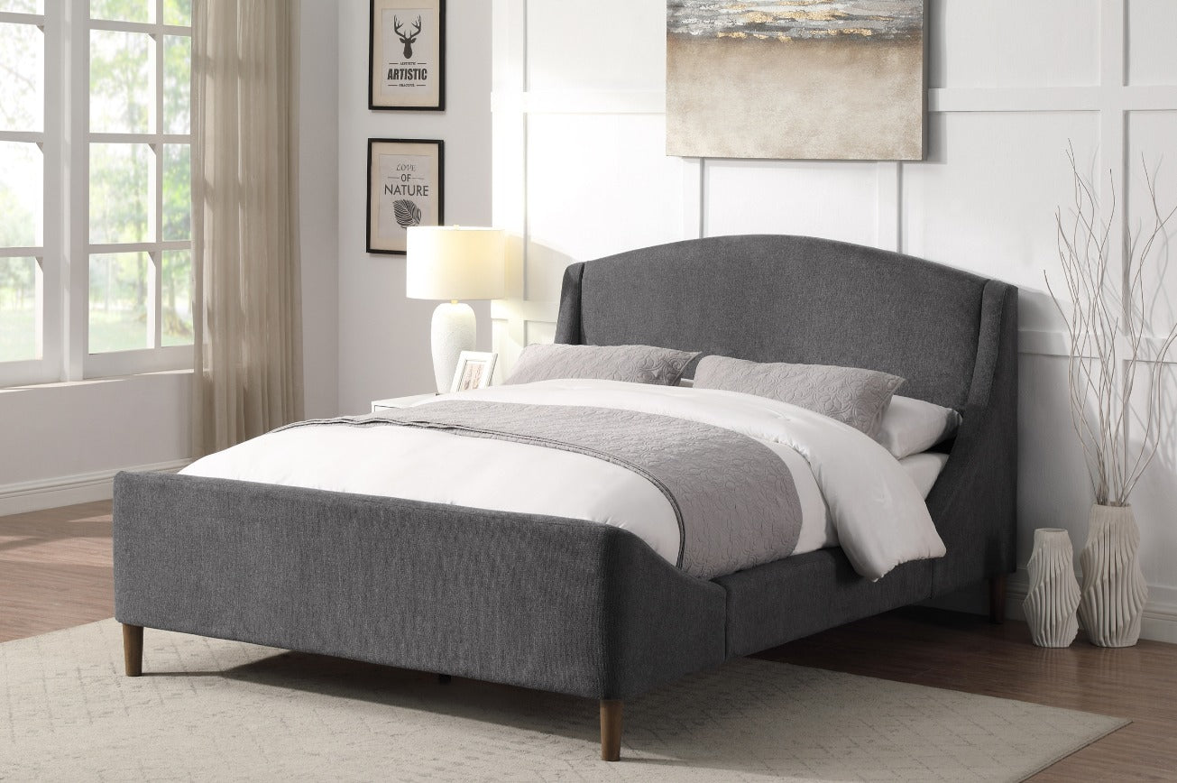 NKS5835DGMZ Fabric Platform Bed in Queen/ King Sizes