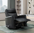 NKS9658BLK-1G  Swivel Glider Recliner in Leather