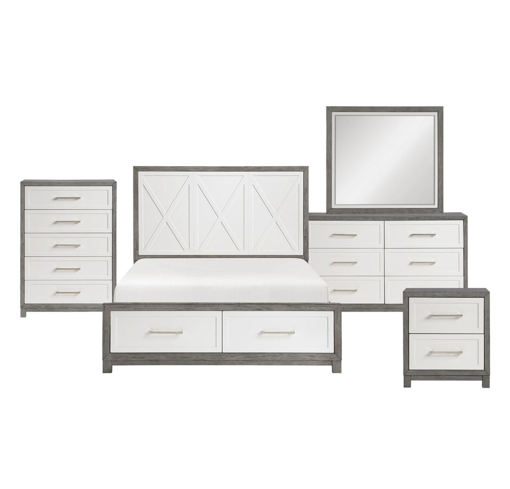 NKS1366MZ Wooden storage bedroom set and Mattress