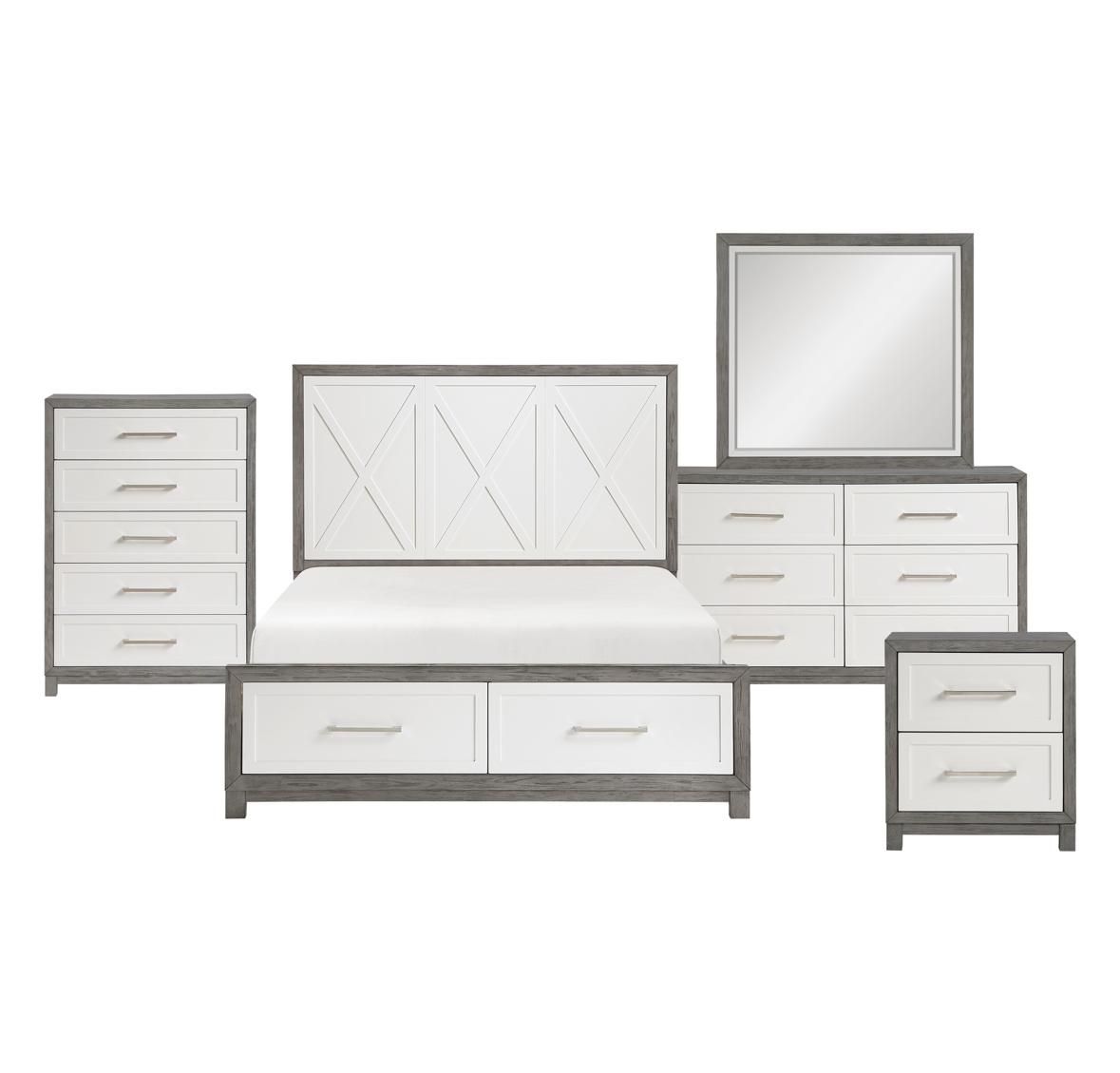 NKS1366MZ Wooden storage bedroom set and Mattress