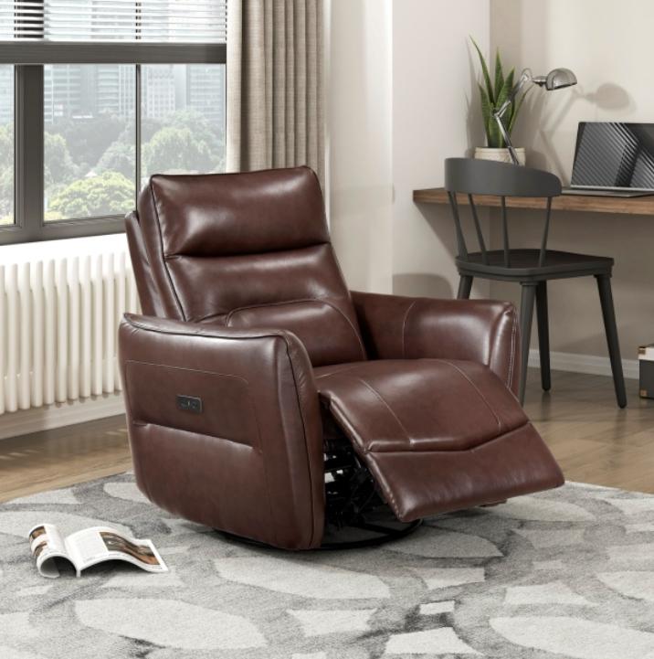 NKS9713PBRW-1SW Power Swivel Glider Recliner in Leather