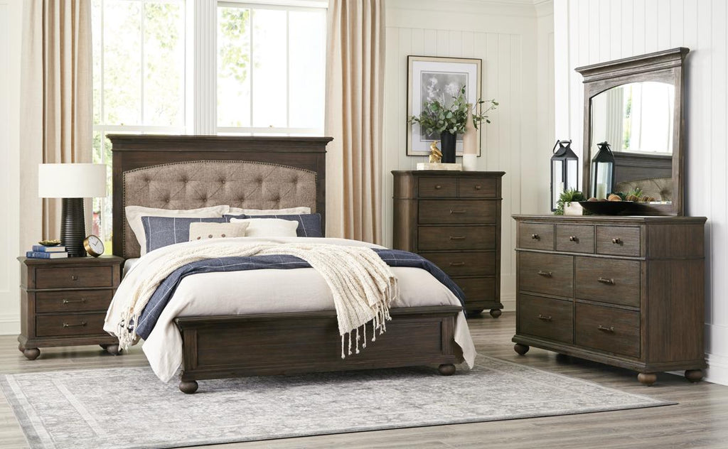 NKS1400MZ Contemporary Country Style Queen Size bedroom set and Mattress