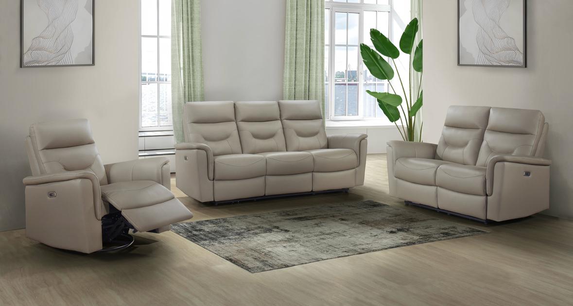 NKS9715LTEMZ Leather Electric Power Recliner Sofa Set
