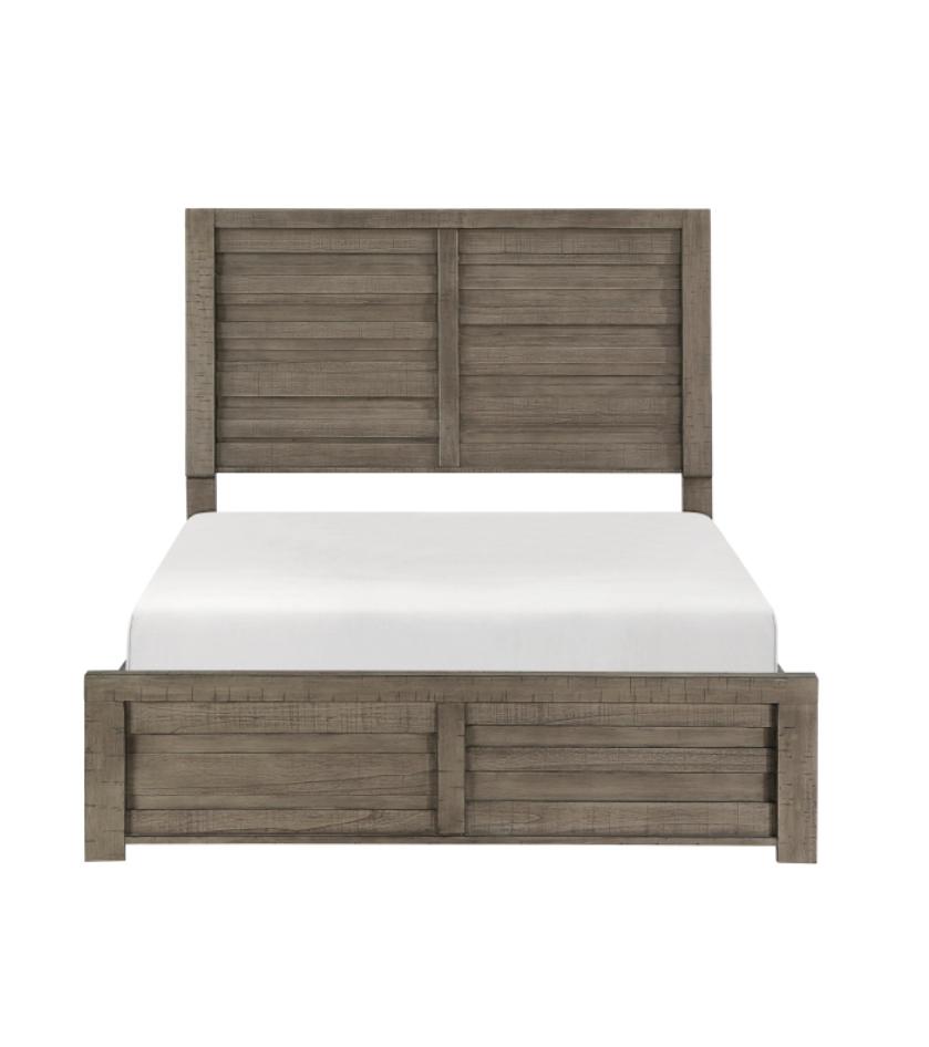 NKS1498GYMZ  Contemporary Wooden Queen Size Bed only and Mattress with Box Springs