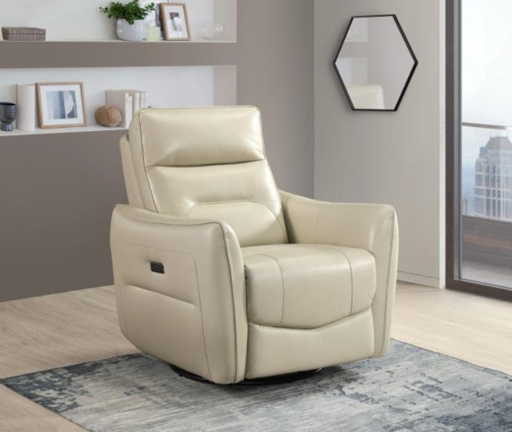 NKS9713PBEG-1SW  Power Swivel Glider Recliner in Leather