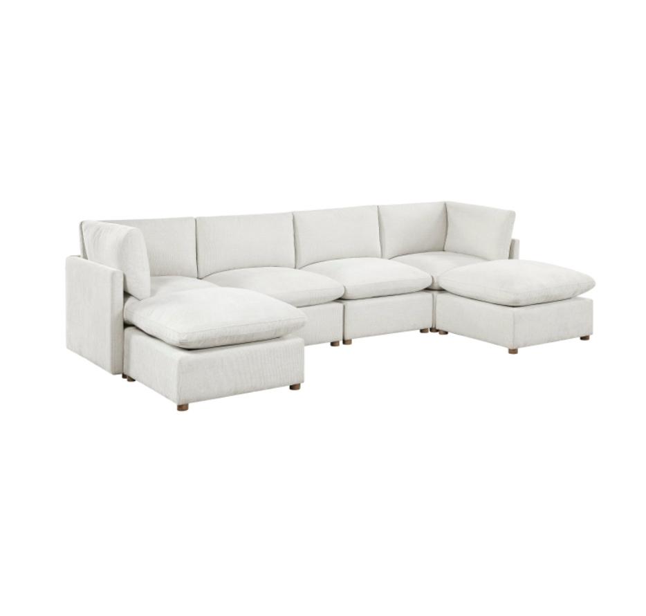 NKS8338BE*62CR2AC2OM 6-Piece Modular Sectional with Two Ottomans