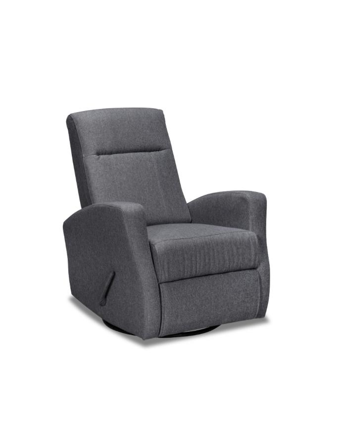 NKS9807NGRY Swivel Glider Recliner Chair in Fabric