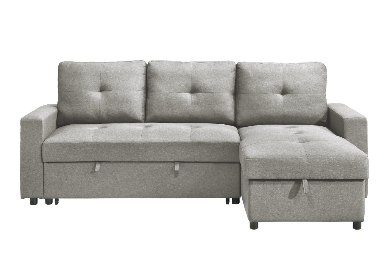 NKS99996GRYMZ Fabric Sectional Reversible Sofa Bed