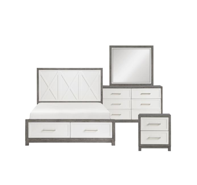 NKS1366MZ Wooden storage bedroom set and Mattress