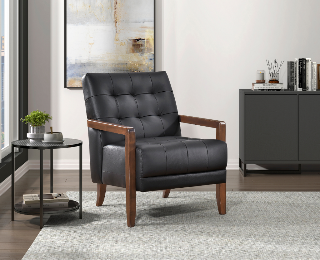 NKS1010BLK Leather Accent Chairs