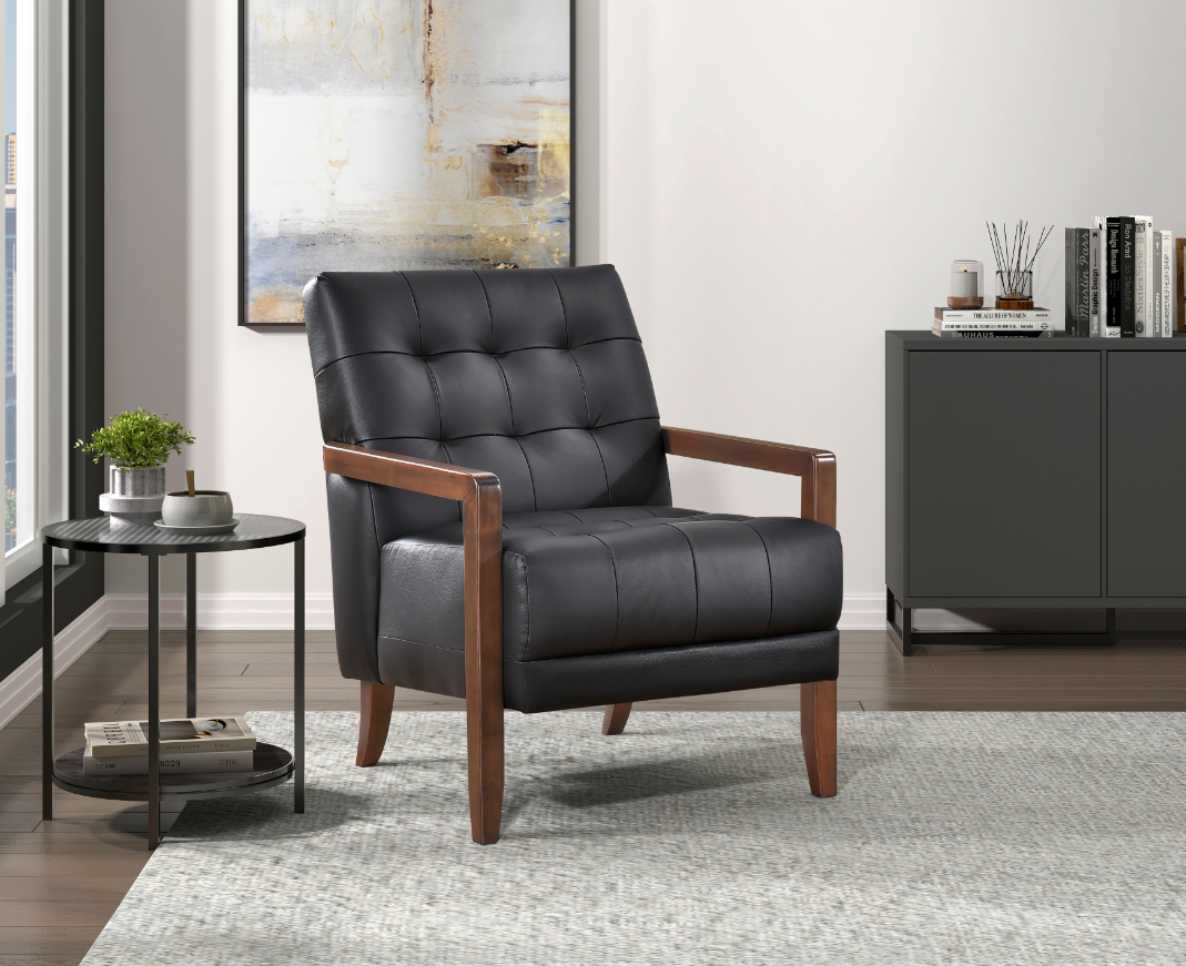 NKS1010BLK Leather Accent Chairs