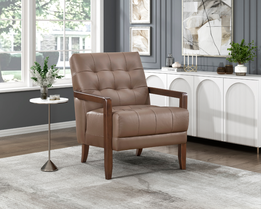 NKS1010BRW Leather Accent Chairs