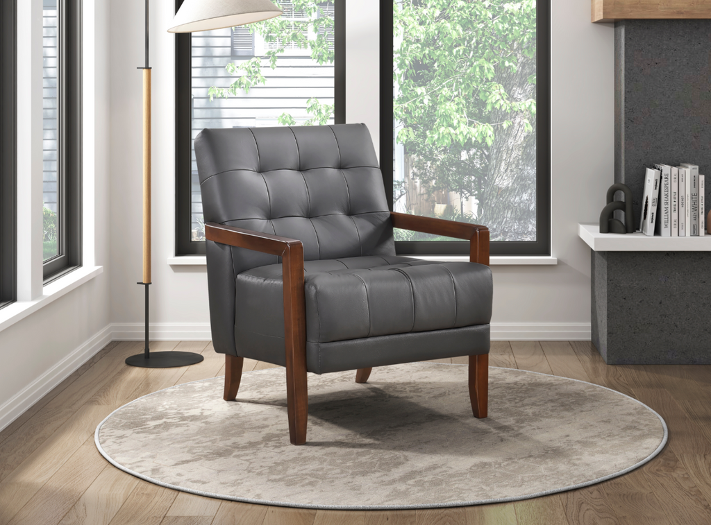 NKS1010DGY Leather Accent Chairs