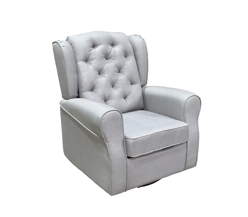 NKS 92068LGY Rocker Swivel Arm Accent Chair