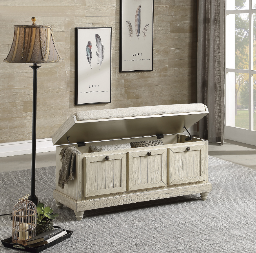 NKS4586W Lift Top Storage Bench