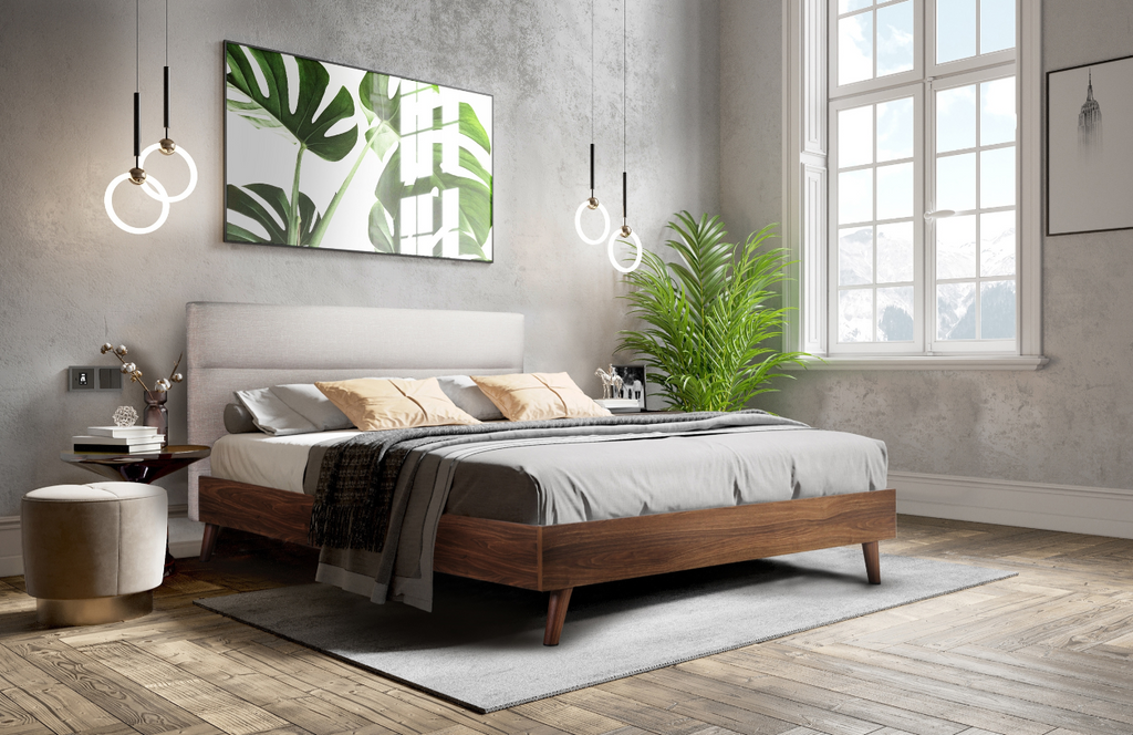 NKS5897BE Contemporary Platform Bed in Queen/ King Sizes