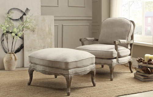 NKS 1234 Classic Accent Chair With Ottoman