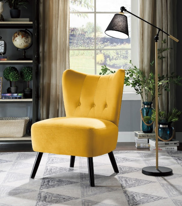 NKS 1166YW Velvet Fabric Accent Chair