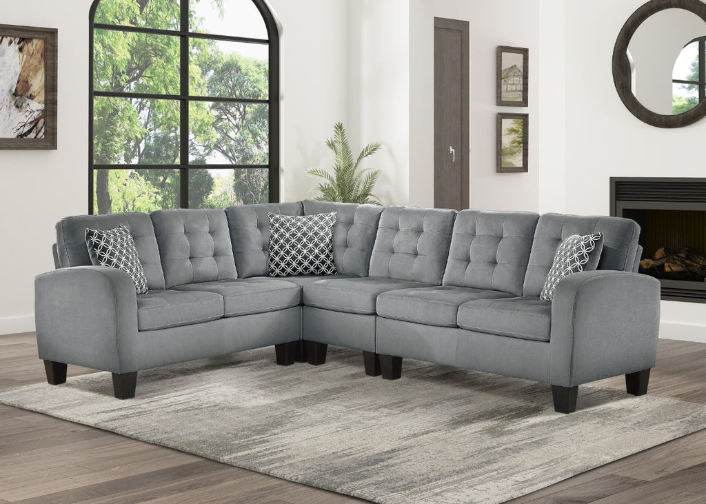 NKS8202GRYMZ Fabric Sectional Sofa