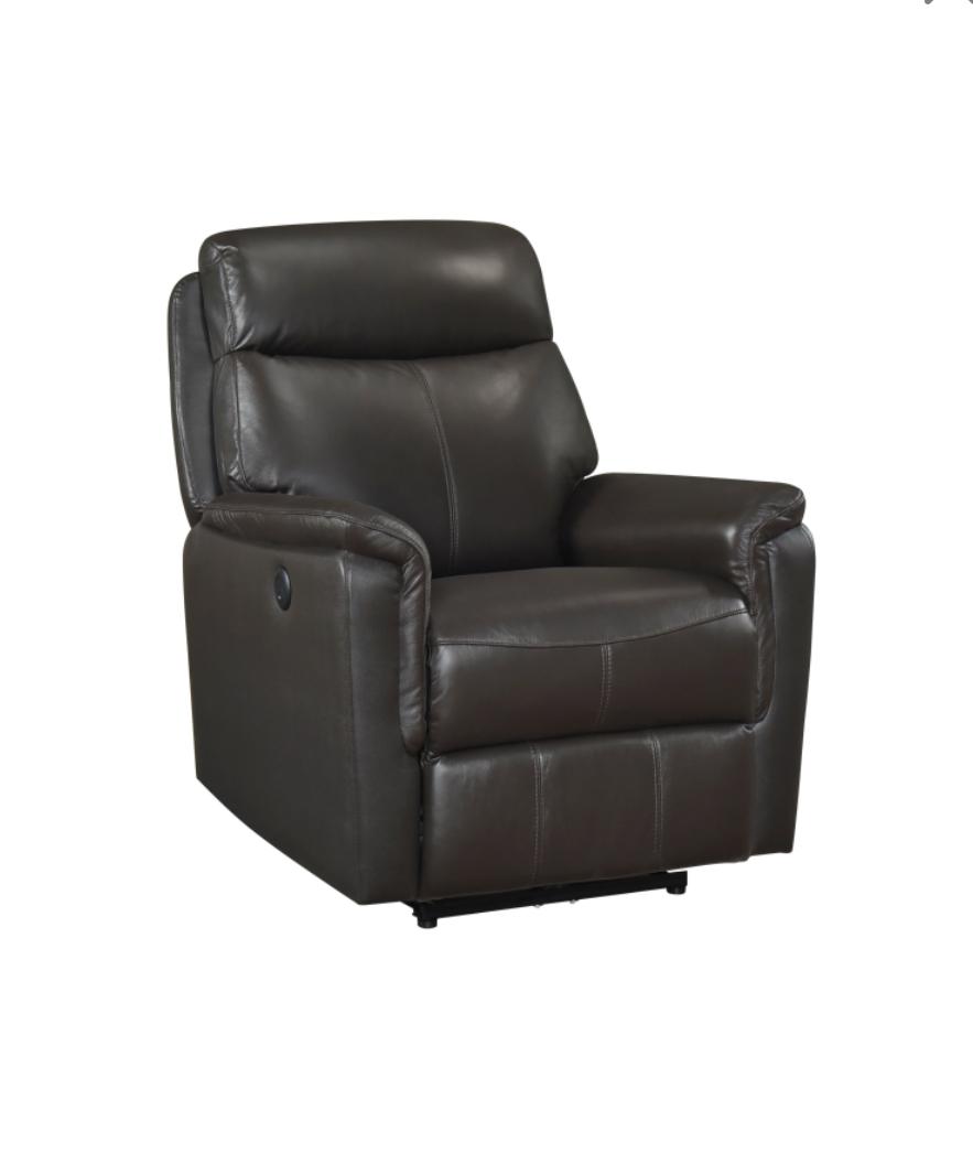 NKS8459DBR-1PW  Leather Electric Power Reclining Chair