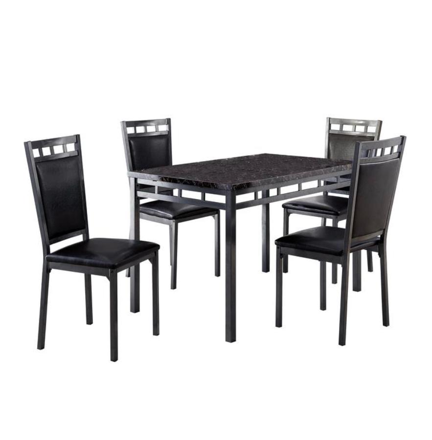 NKS5275MZ 5-Piece Pack Dinette Set (Faux Marble Top)