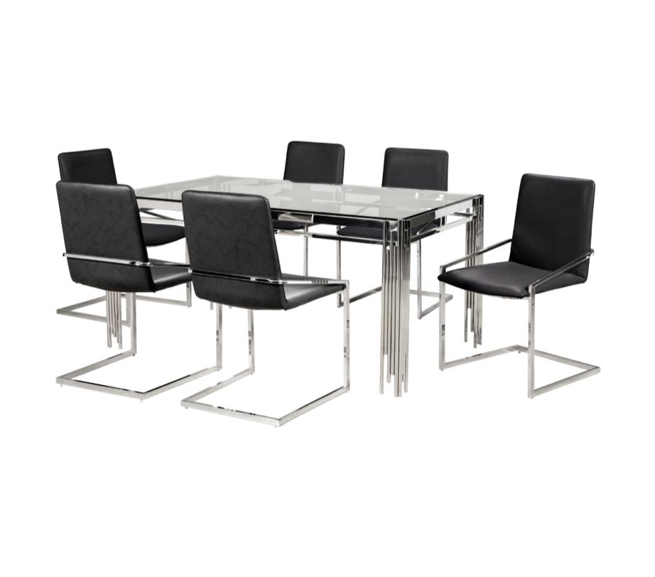 NKS3645/3656DGMZ Glass Top Dining set with 3 Colors of Chair