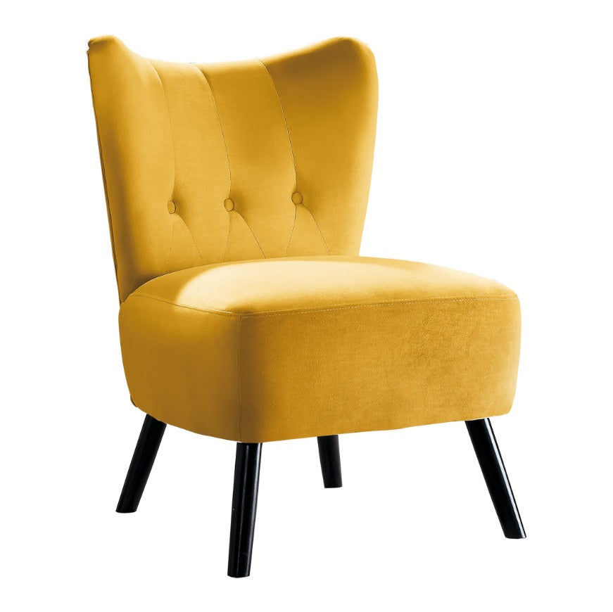 NKS 1166YW Velvet Fabric Accent Chair
