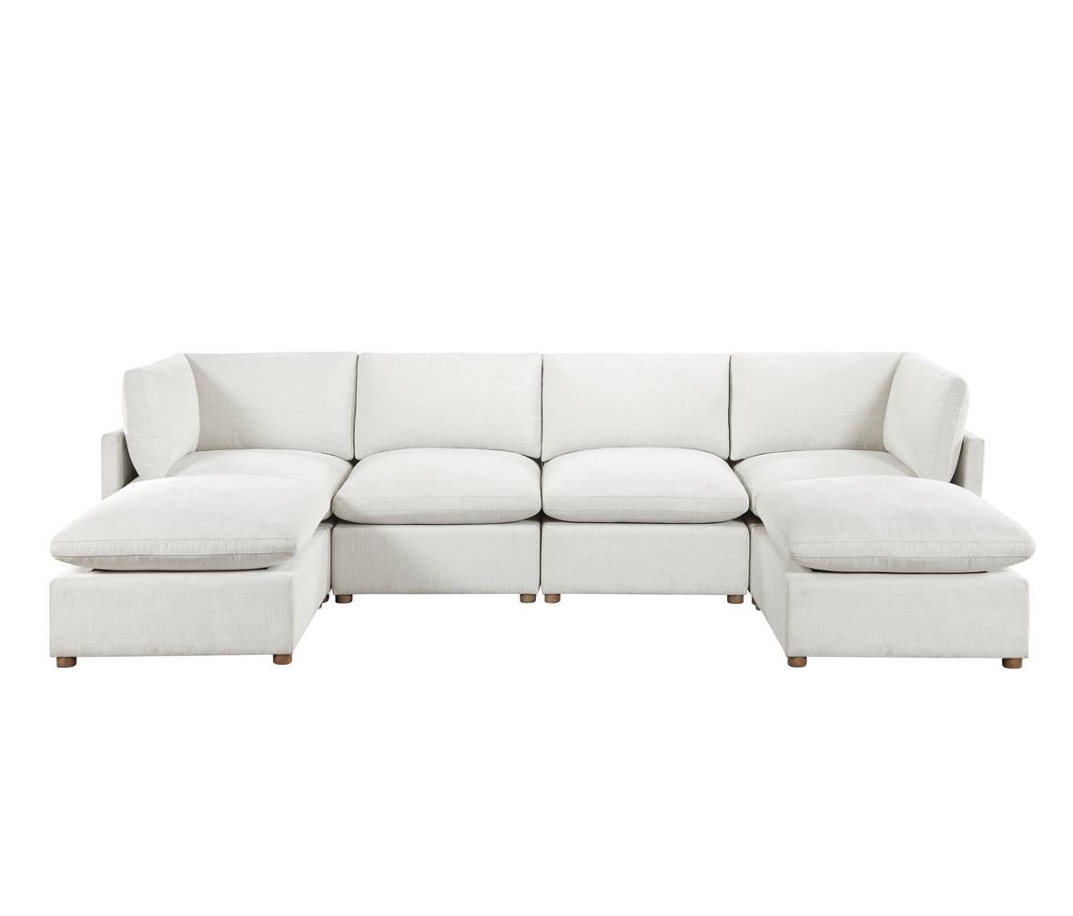 NKS8338BE*62CR2AC2OM 6-Piece Modular Sectional with Two Ottomans